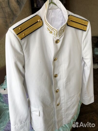Бушлат военный белый, парадная форма белая вмф