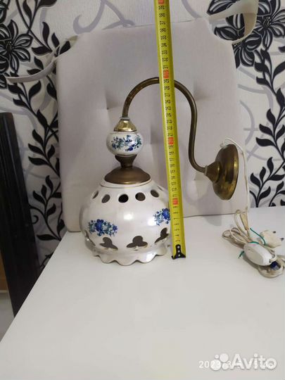 Настенный светильник бра СССР прорезной фарфор