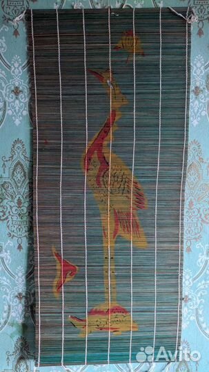 Пано настенное из бамбуковой соломки СССР