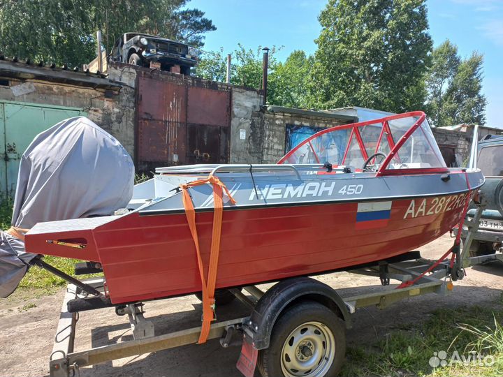 Neman 450 с мотором Suzuki df50a и прицепом