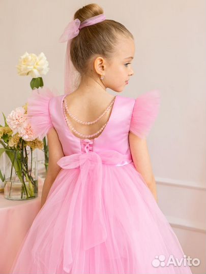 Розовое платье 98,104,110,116,122,128,134 нарядное