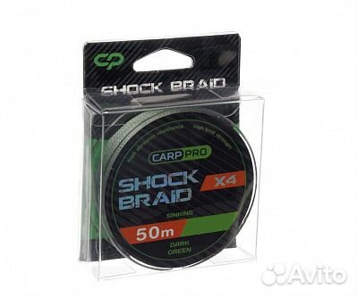 Шок-лидер carp PRO Shock Braid PE X4 зеленый 20lb
