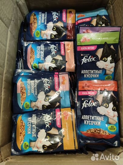 Влажный корм для кошек Felix,whiskas,kitekat