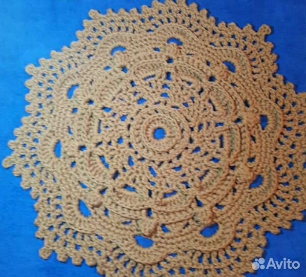 Коврик крючком из полиэфирного шнура ручная работа