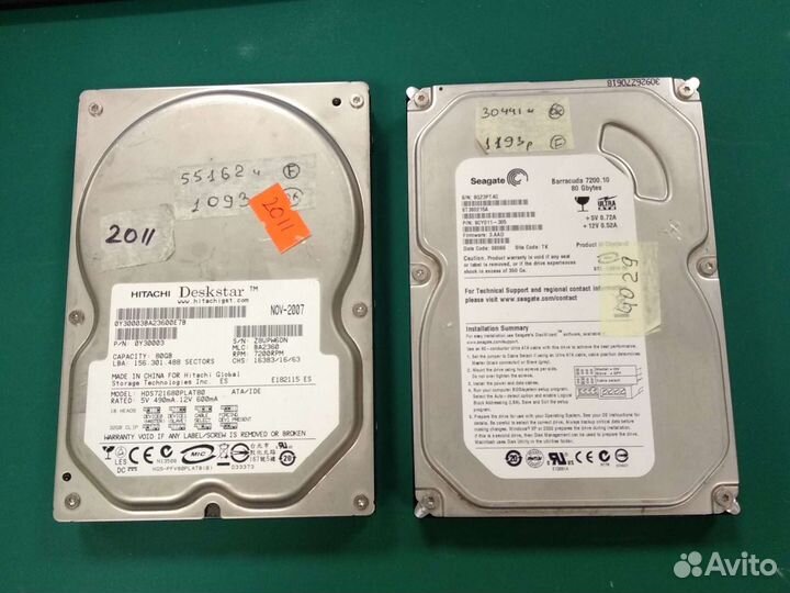 HDD IDE 60Gb и 80Gb