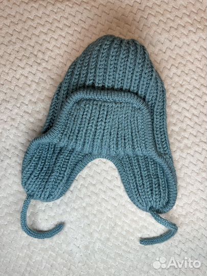 Шапка ушанка женская вязаная