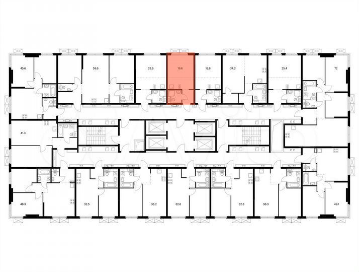 Квартира-студия, 19,8 м², 33/33 эт.