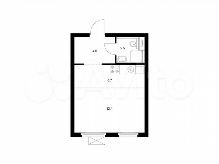 Квартира-студия, 27,2 м², 25/33 эт.