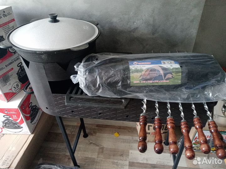Палатка+мангал+казан