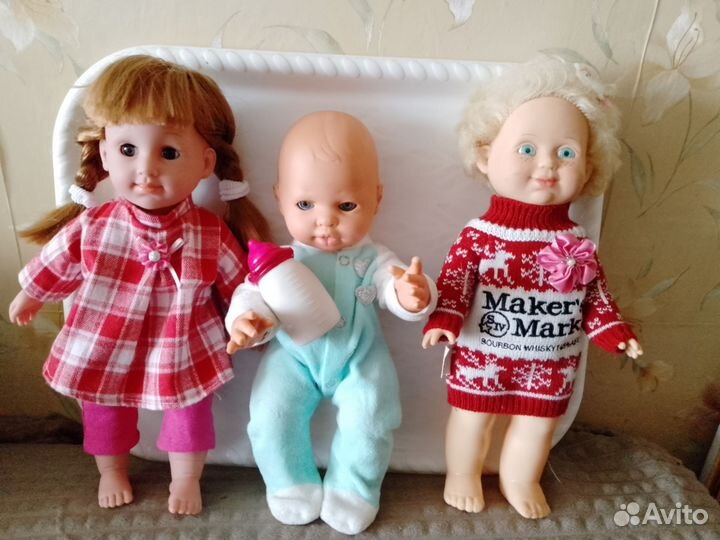 Кукла с косичками и пупс