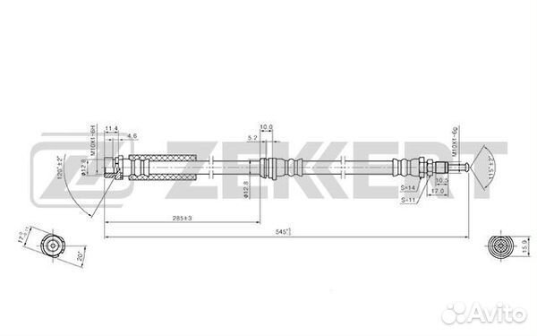 Шланг тормозной передний Ford Fiesta V 05