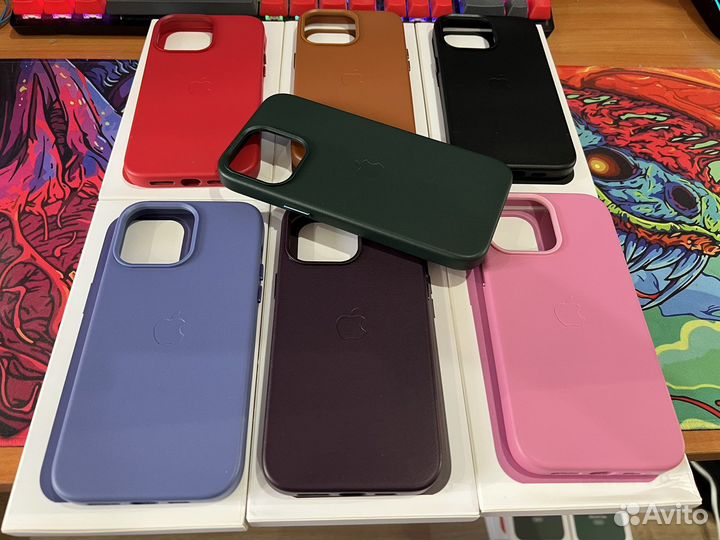 Чехол кожа iPhone от12 до 14ProMax Magsafe Leather