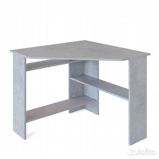 Стол компьютерный угловой кст-02, цвет бетон, шхгхв 90х90х74 см., не универсальная сборка
