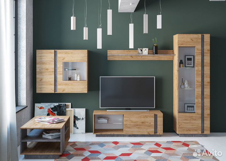 Тумба 10.85 Арчи дуб крафт золотой/камень темный