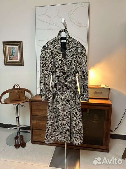 Кожаный плащ Saint Laurent