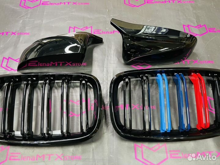 Накладки зеркал ноздри триколор BMW X6 E71