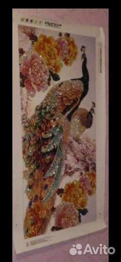 Картина алмазная вышивка Павлин готовая