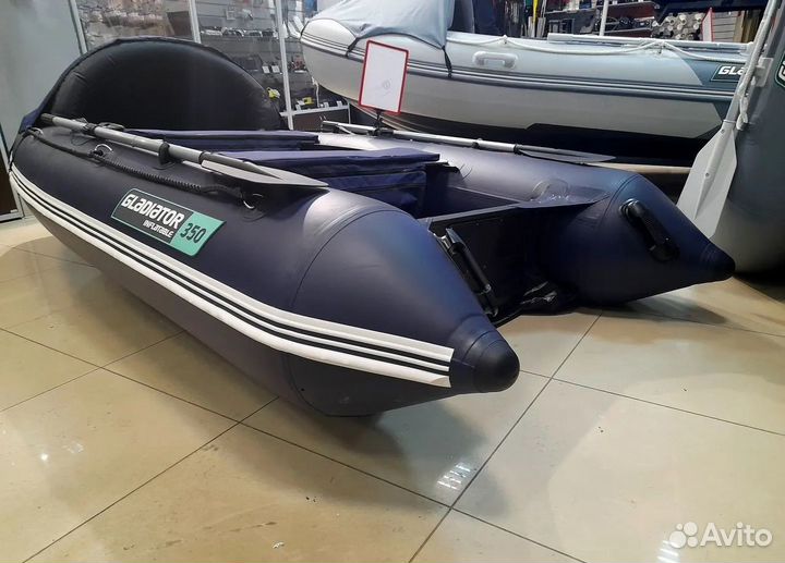 Лодка пвх Gladiator E350 PRO темно-синий