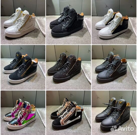 Кеды Giuseppe zanotti Black/White/Blue