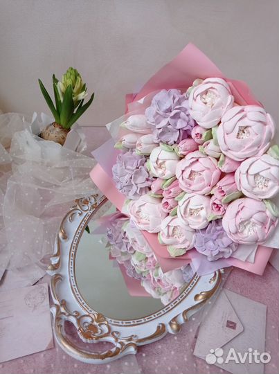 Съедобные букеты из зефира