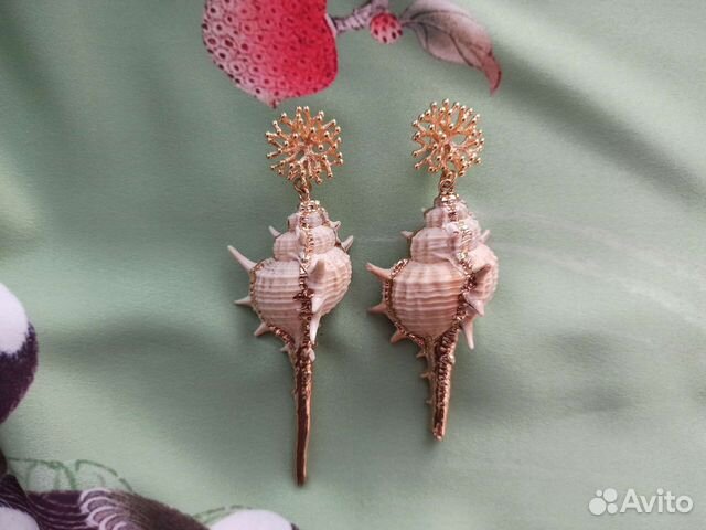 Сет: чокер и серьги с ракушками