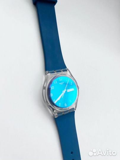 Swatch blue away GE721 / SO28K700 синие хамелеон