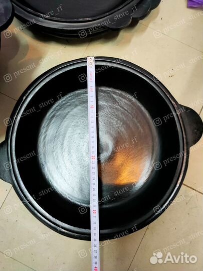 Чугунный казан 8л + крышка-сковорода 8л. С Обжигом