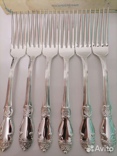 Мельхиоровые столовые ложки СССР, модель Роза