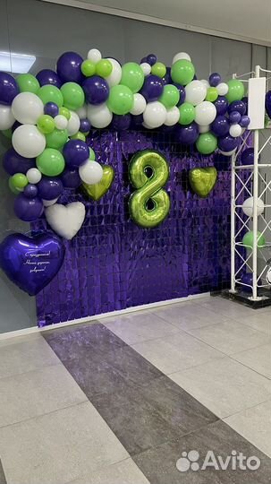 Оформление магазина гирлянда из шаров, арка из шар