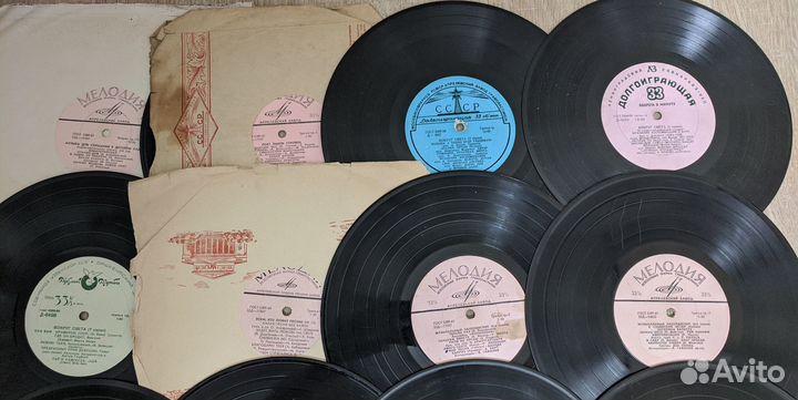 Пластинки на 33 об/мин (10' 8') средние (14 шт.)