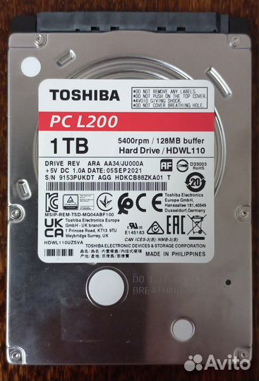 Жесткий диск для ноутбука SATA 2.5 1Tb