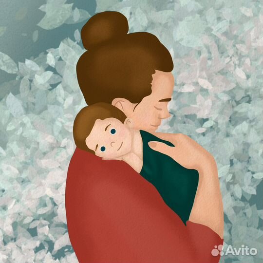 Метрика новорожденного, иллюстрация по фотографии