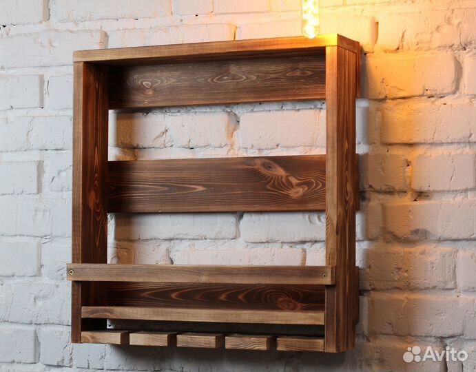 Подвесной бар в стиле лофт (бутылочница)