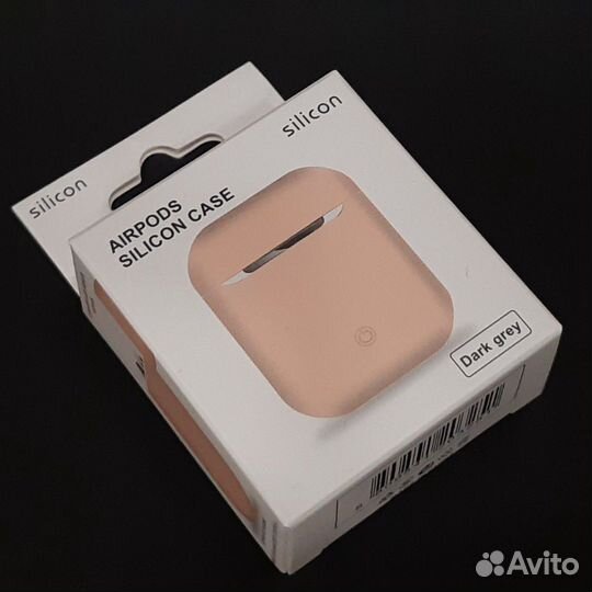 Силиконовый чехол для наушников Airpods пудровый