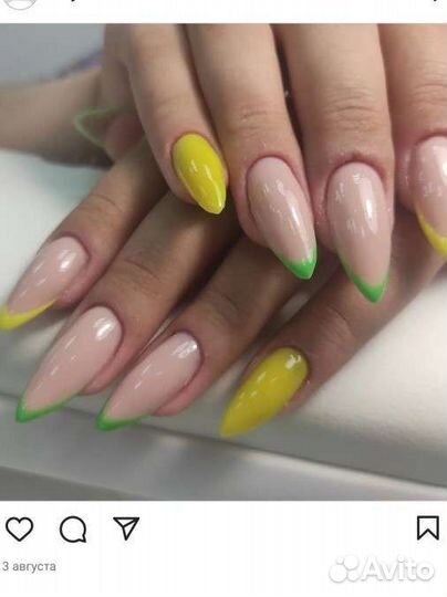 Наращивание, Комби-Маникюр, Покрытие гель-лаком