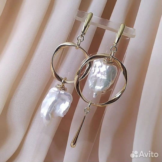 Серьги из барочного жемчуга. Сережки с жемчугом