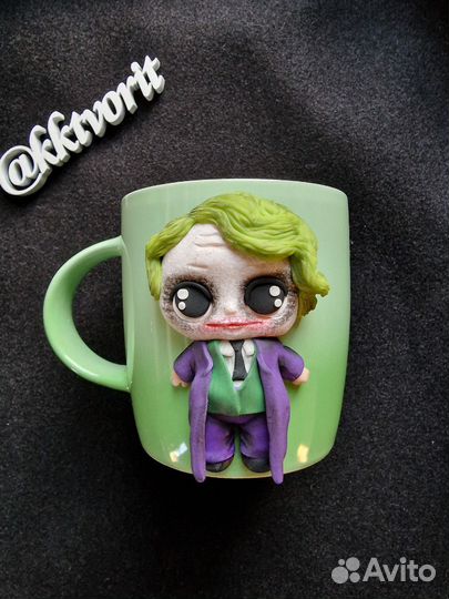 Кружка в подарок из полимерной глины Джокер