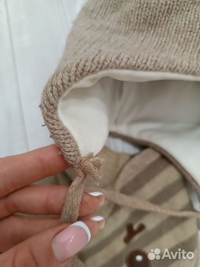 Зимняя шапка Kotik шерсть р 50-52 пакетом