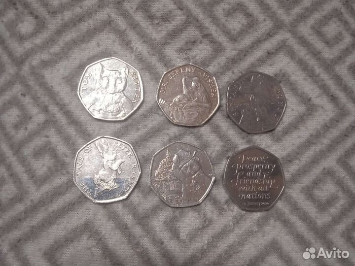 Набор монет 50 пенсов 2016-17 год Великобритания