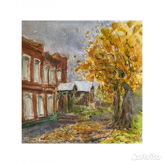 Осенний акварельный этюд