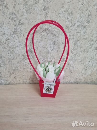 Тюльпаны из зефира к 8 марта