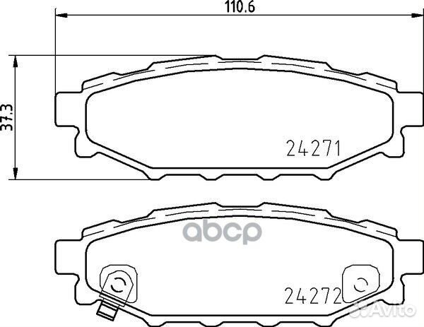Колодки тормозные задн subaru BRZ, exiga, fores