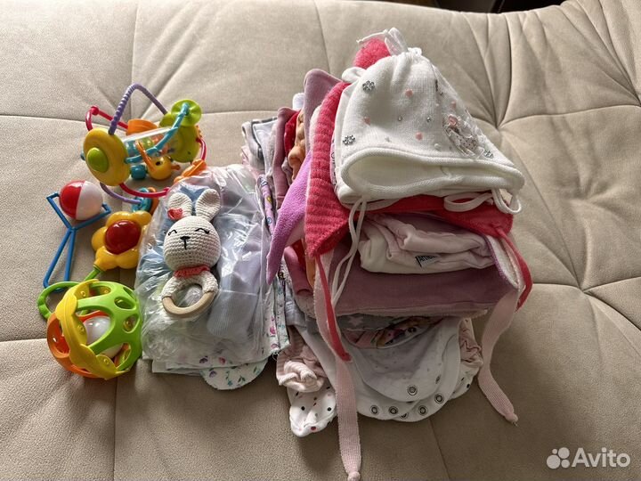 Игрушки, одежда 0-6мес 56,62,68