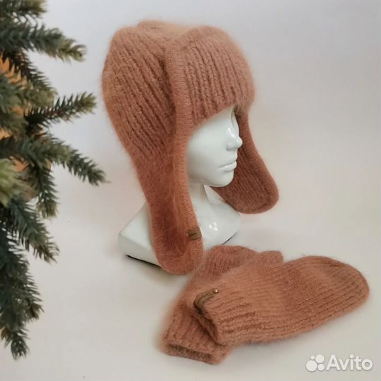 Шапка ушанка женская ручная работа