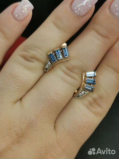 Серьги с Топазами 585 проба