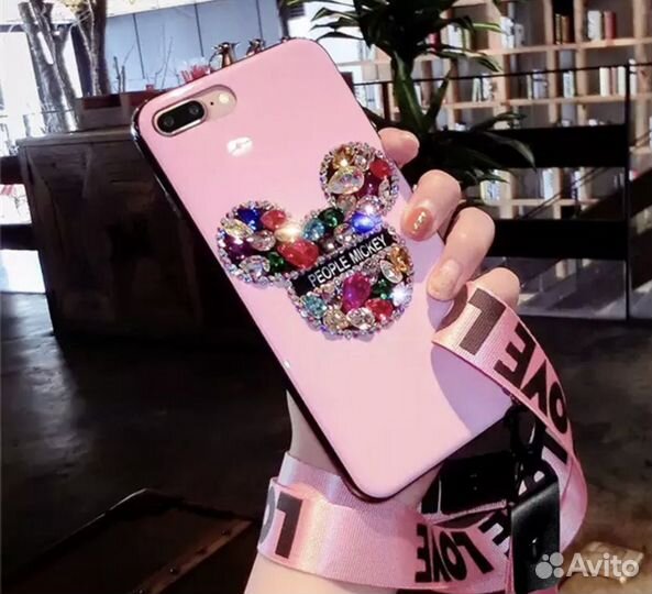 Розовый чехол для iPhone 7 plus и 8 plus