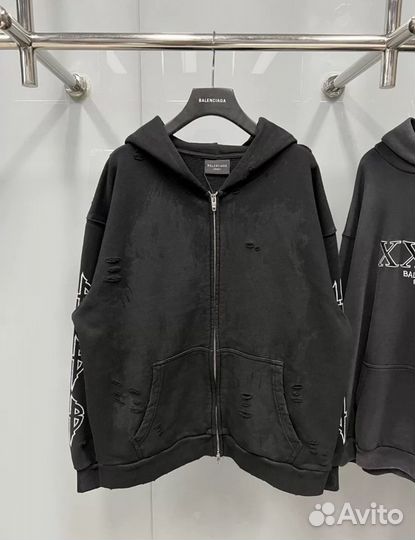 Balenciaga Moon Paris Zip Up Hoodie