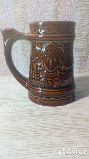 Коллекционная пивная кружка, керамическая