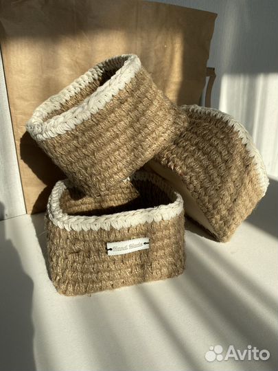 Корзина из джута набор