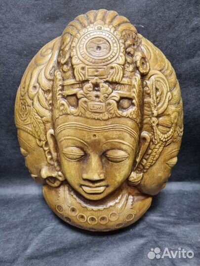 Тримурти, панно настенное. Маска гипс